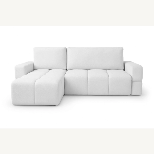Fumo Komfortowa sofa narożna pikowana Tkanina Coral 70